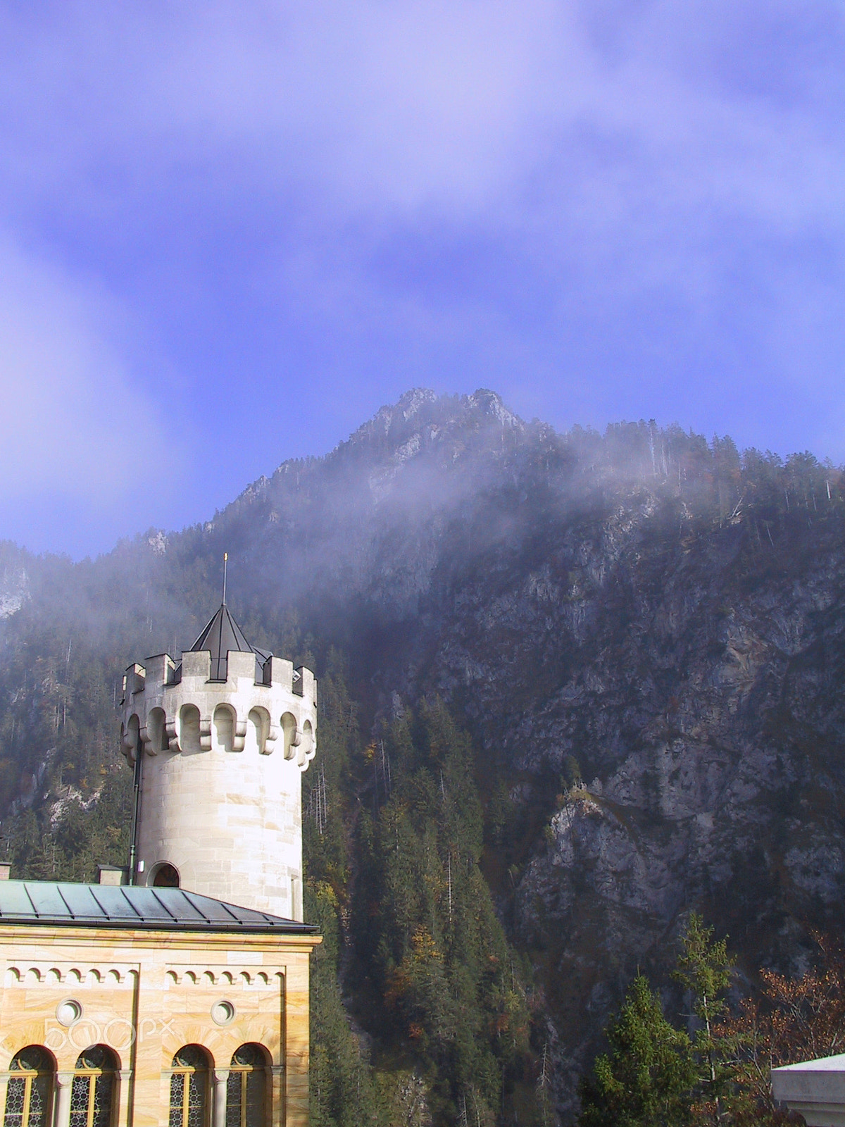 Canon POWERSHOT G1 sample photo. Foggy day at neuschwanstein castle photography