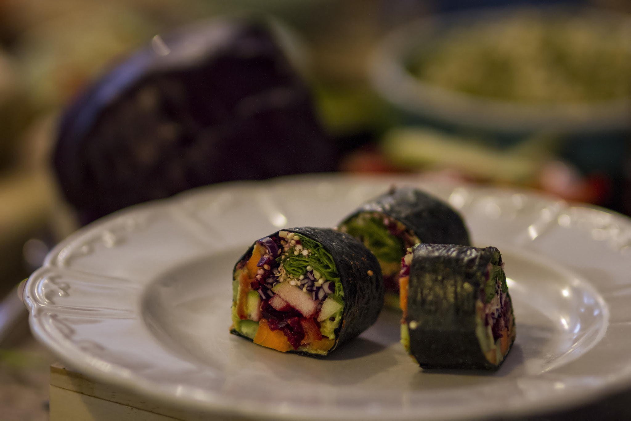 Sigma 85mm F1.4 EX DG HSM sample photo. ..raw vegan sushi.. photography