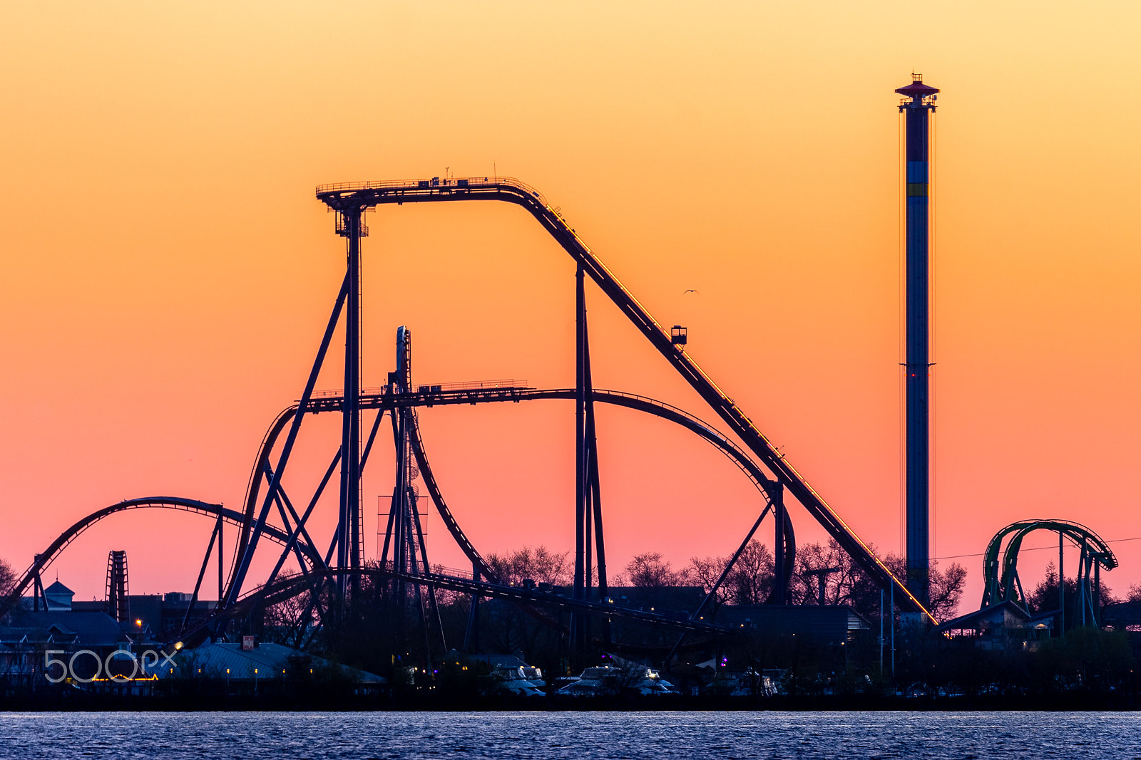Canon EF 100-400mm F4.5-5.6L IS II USM sample photo. Roller coaster sunrise morning inspection photography