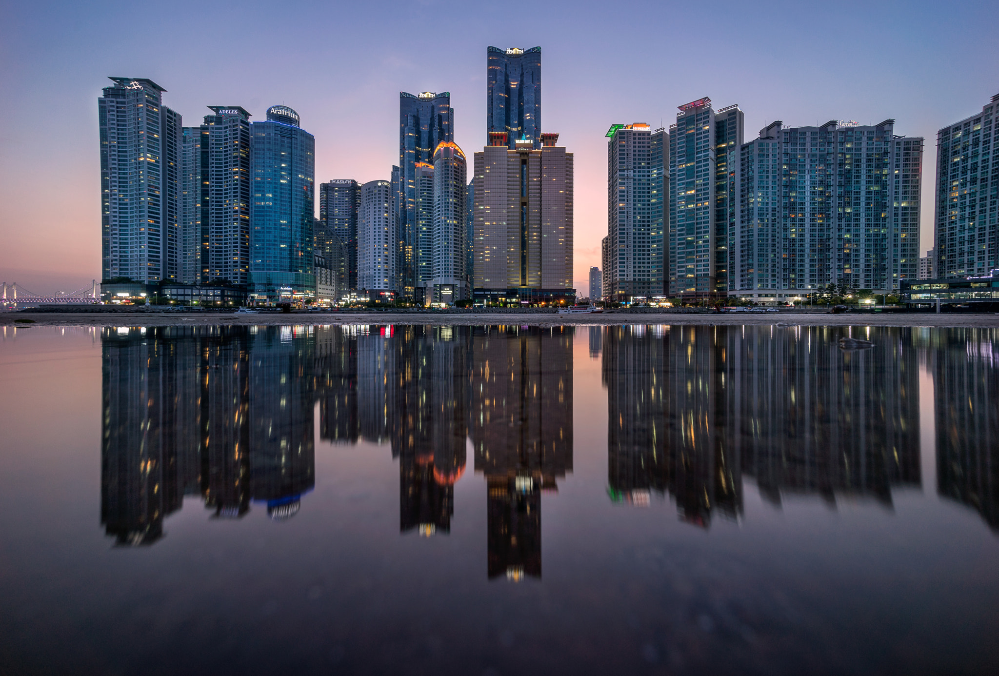 Sony a7R + Sony E 10-18mm F4 OSS sample photo. Busan downtown skyline photography