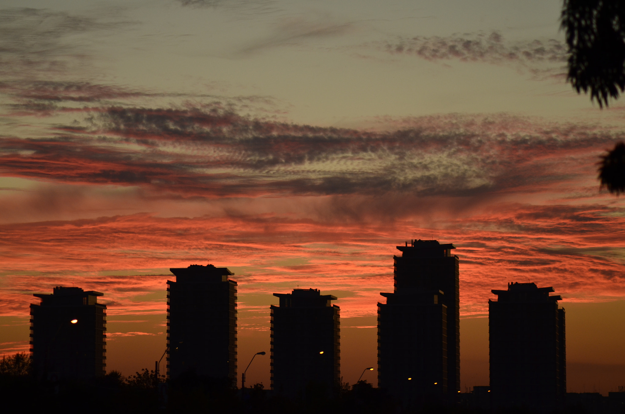 Red sky towers