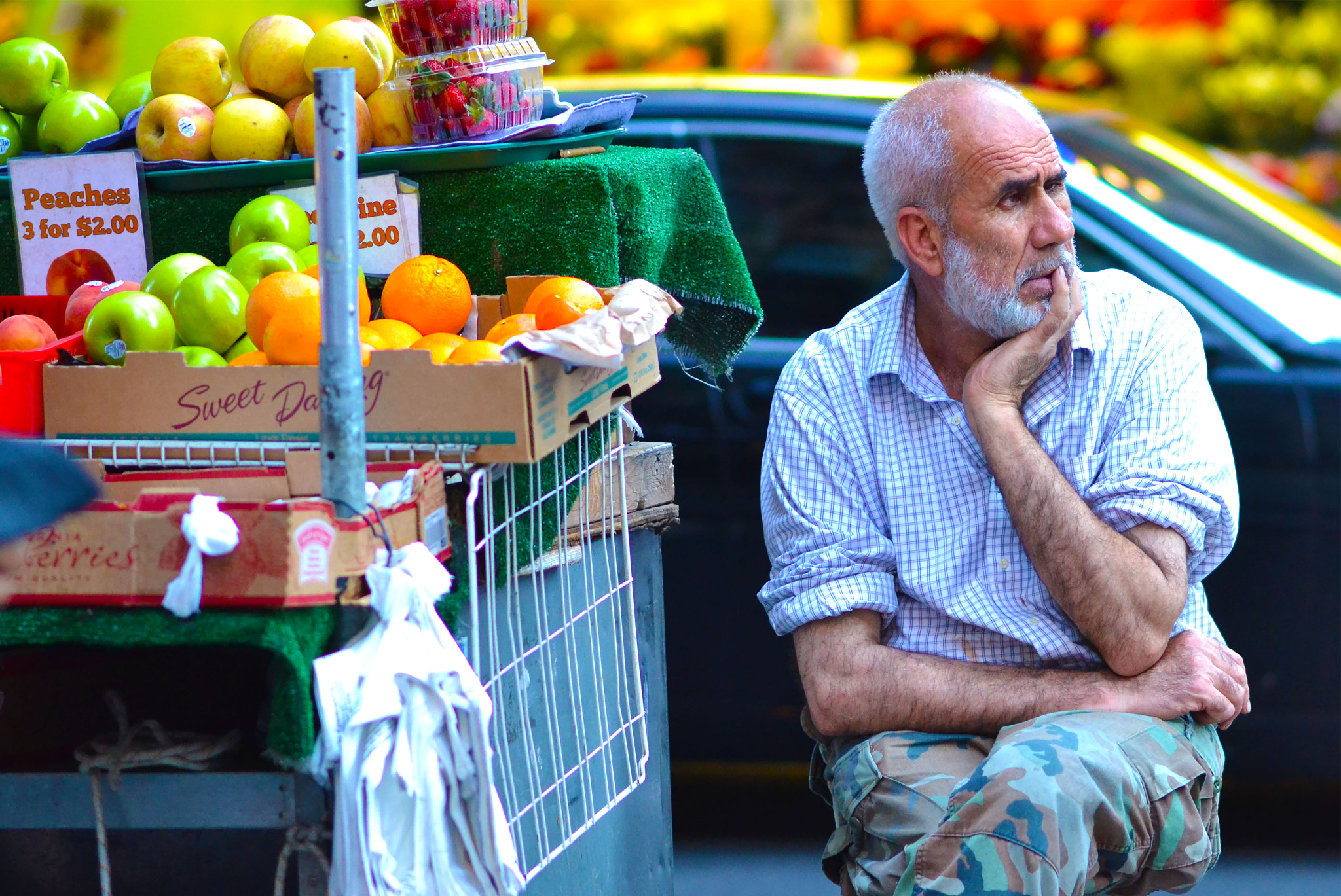 Nikon D3100 + Nikon AF-S Nikkor 85mm F1.8G sample photo. Fruit vendor photography