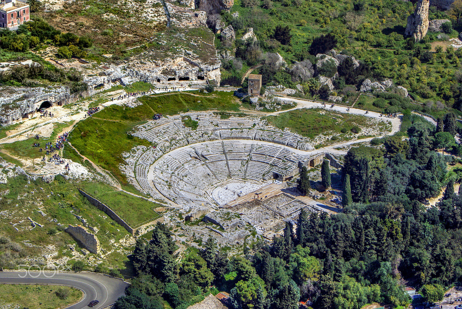 Pentax K200D sample photo. Greek theatre of syracuse sicily photography