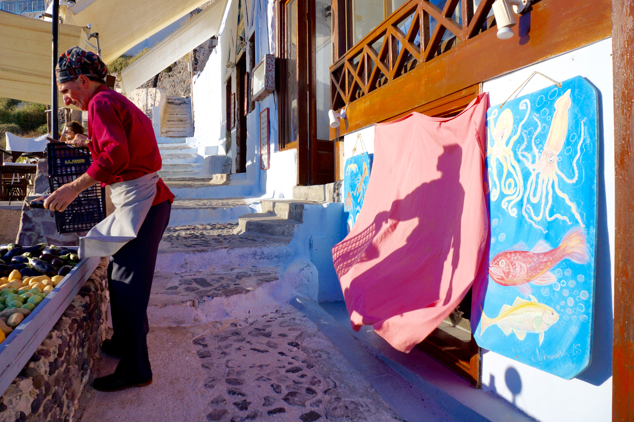 Sony Alpha NEX-7 + Tamron 18-200mm F3.5-6.3 Di III VC sample photo. Beautiful port town of santorini, greece photography