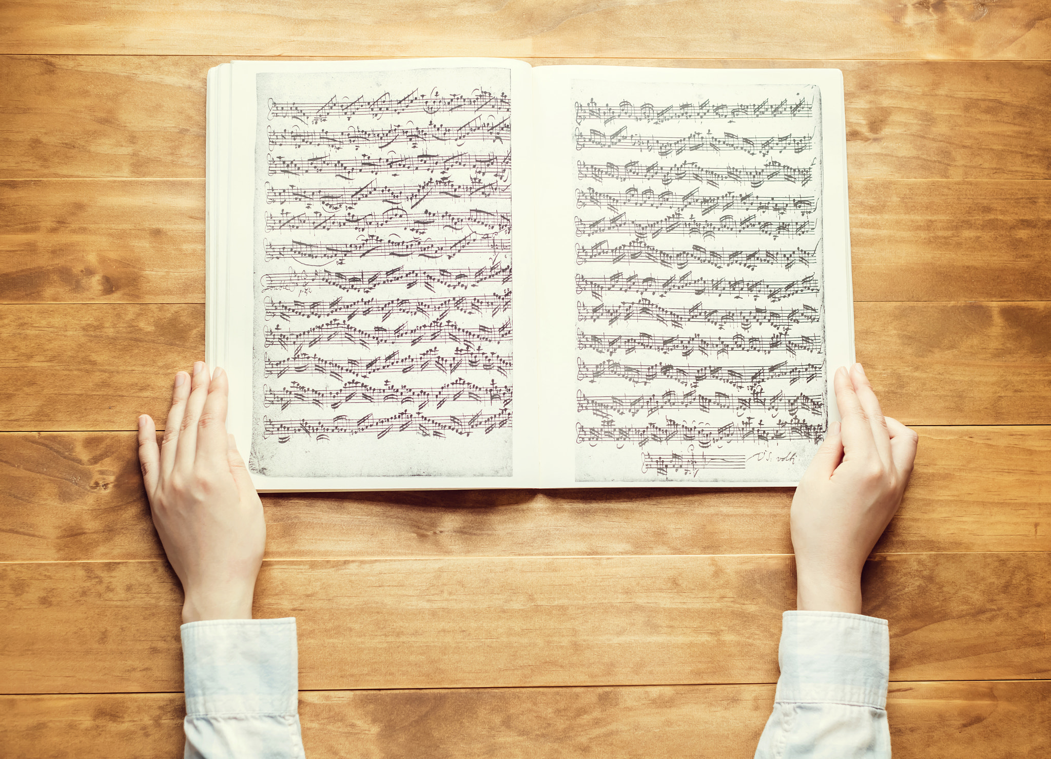 Person reading sheet music