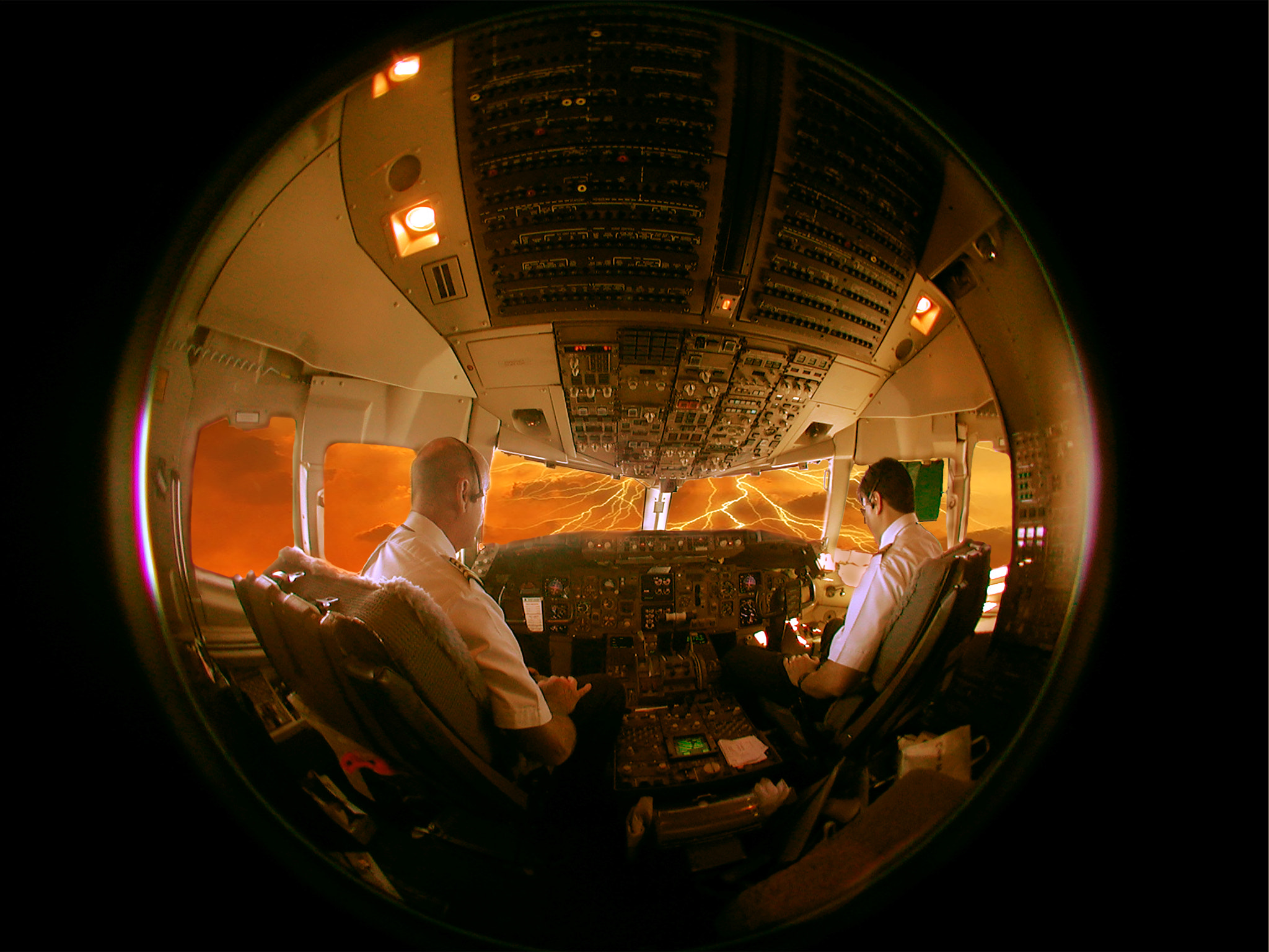 Nikon E990 sample photo. Cockpit fisheye photography