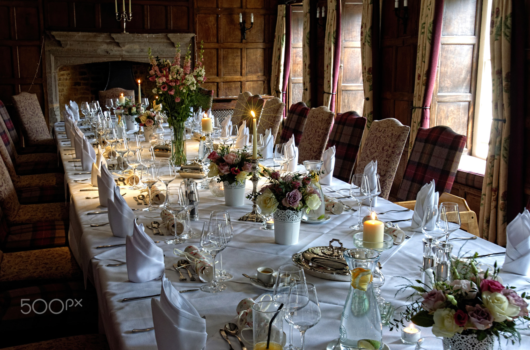 Table set for formal dinner.
