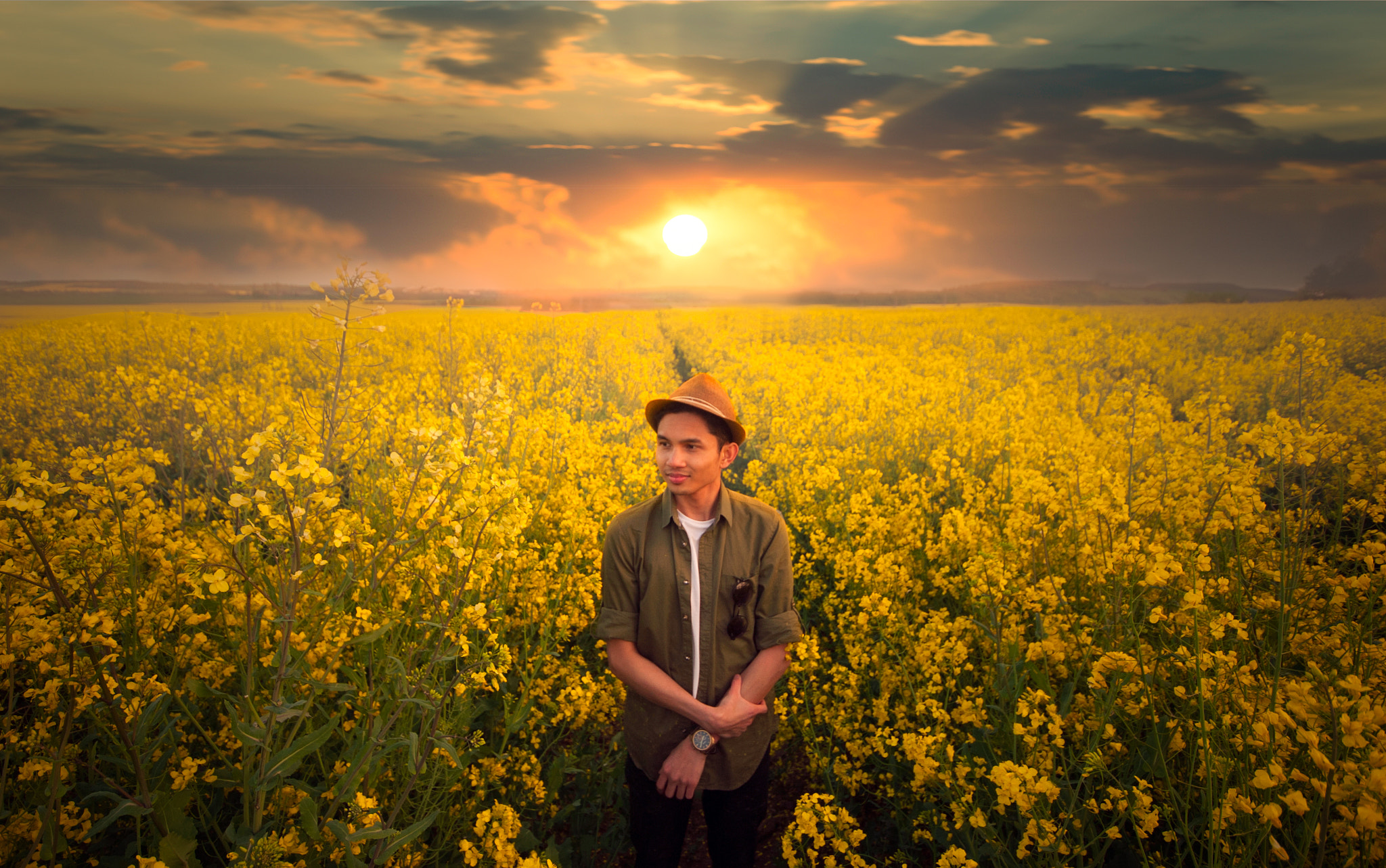 Nikon D700 + Sigma 10-20mm F4-5.6 EX DC HSM sample photo. Sunset at canola field @ clifton south. photography