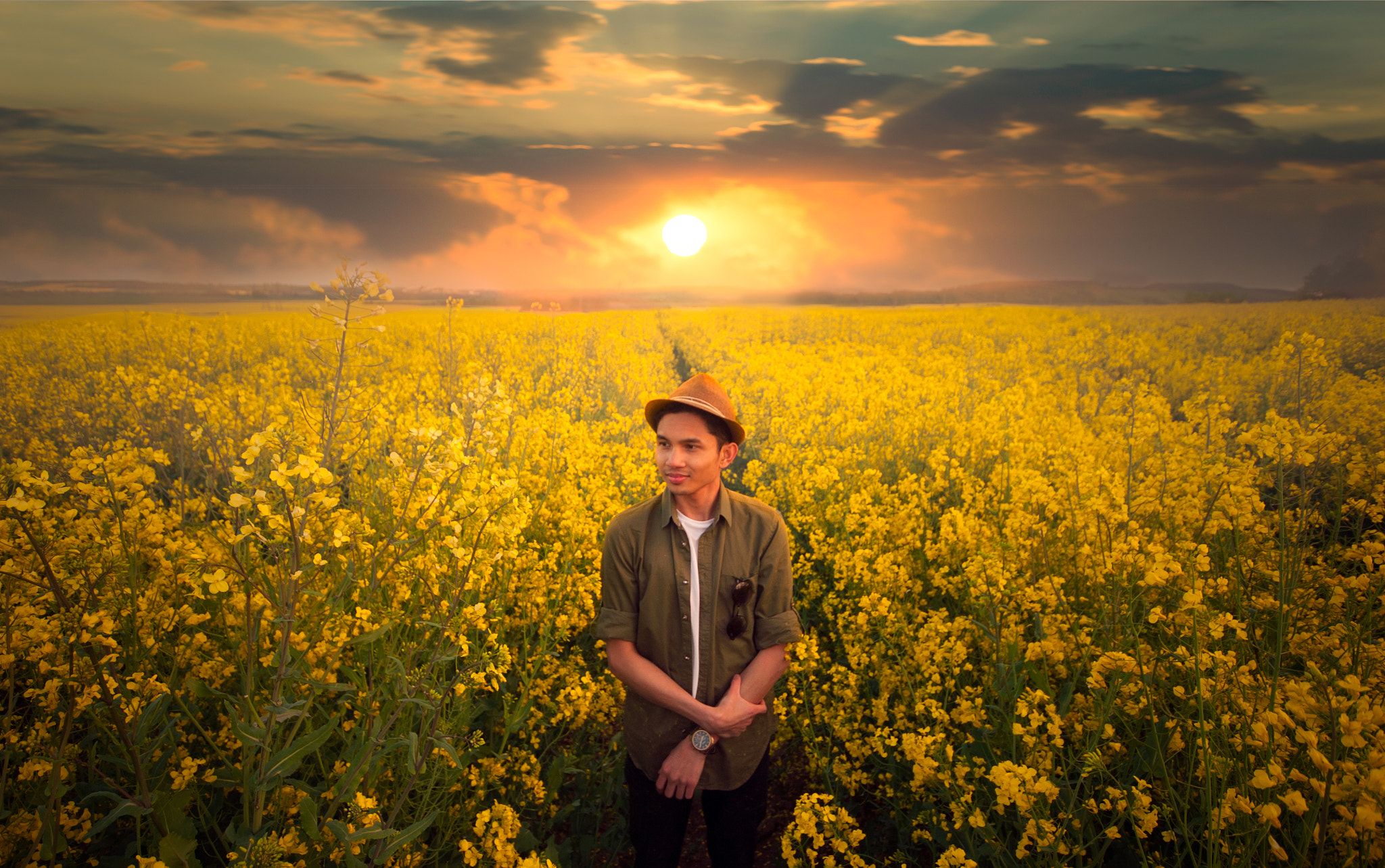 Sigma 10-20mm F4-5.6 EX DC HSM sample photo. Sunset at canola field @ clifton south. photography
