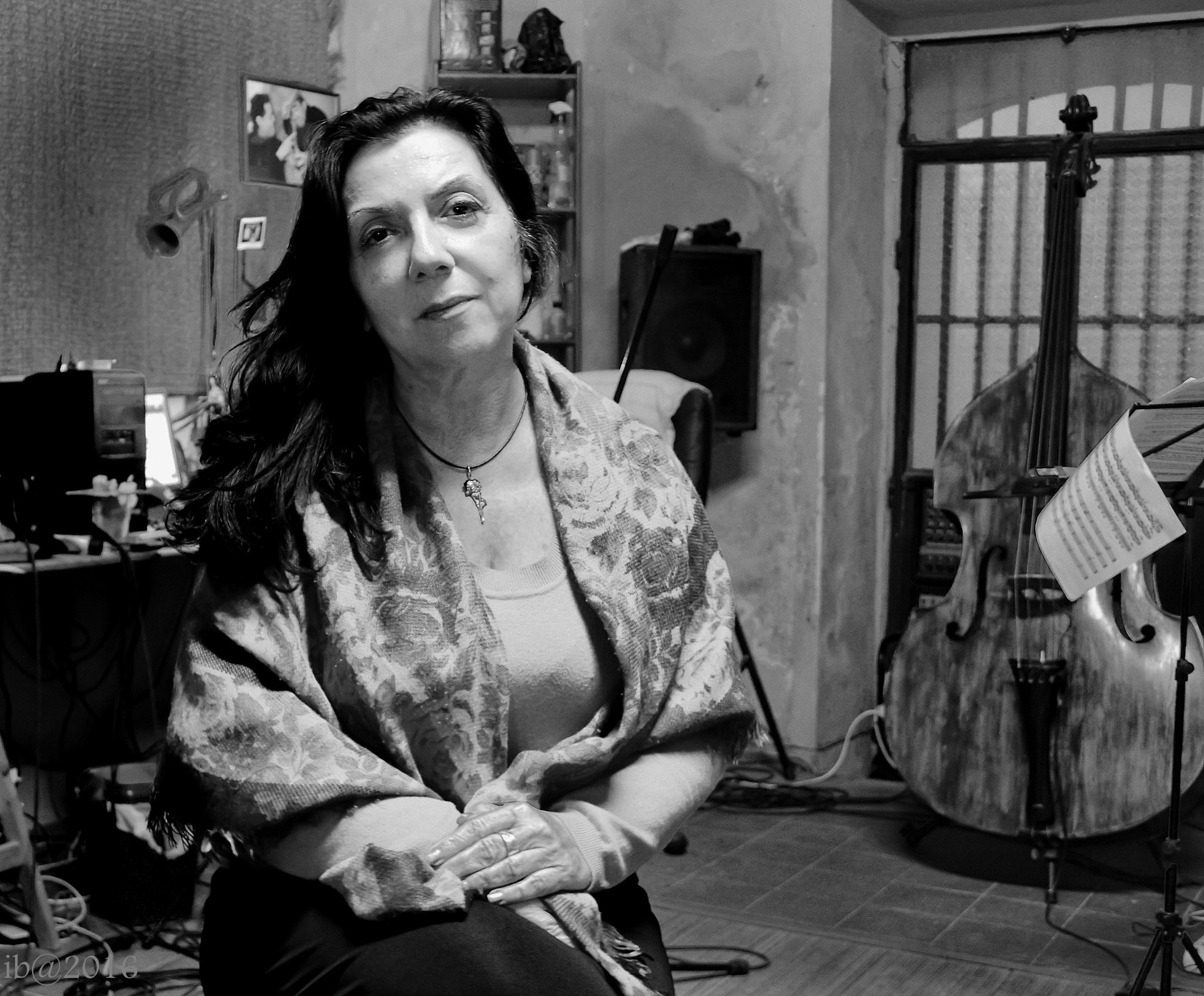 Canon EF-S 18-55mm F3.5-5.6 sample photo. Woman and bass photography
