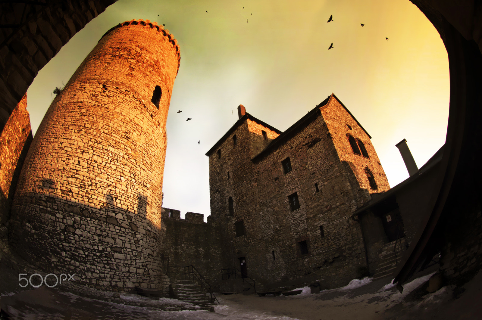 Nikon AF DX Fisheye-Nikkor 10.5mm F2.8G ED sample photo. Będzin castle photography