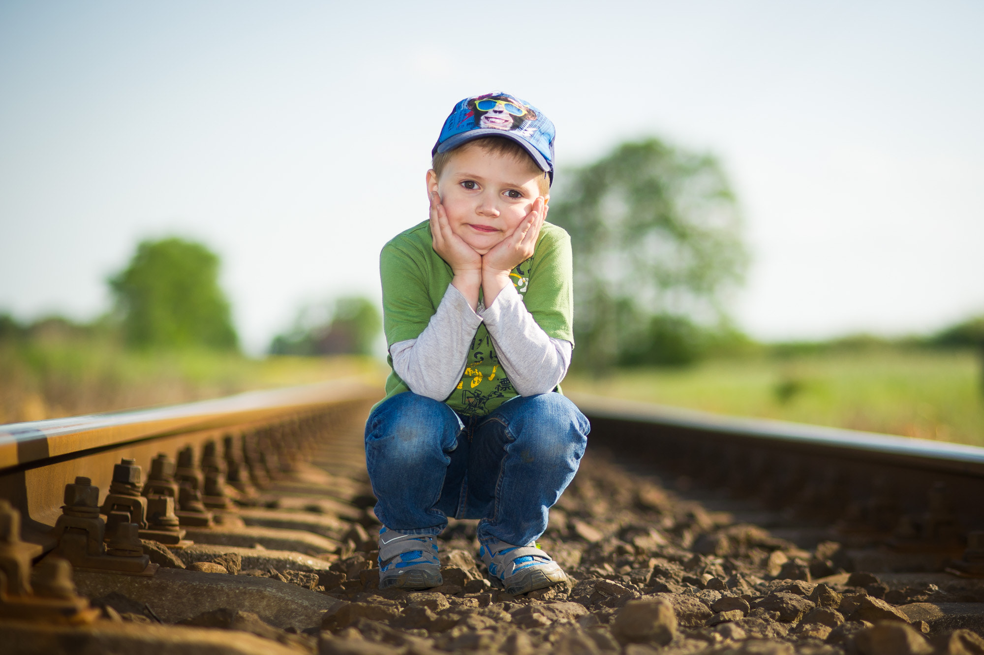 Nikon D3S + Nikon AF Nikkor 85mm F1.8D sample photo. Kid on tracks.jpg photography