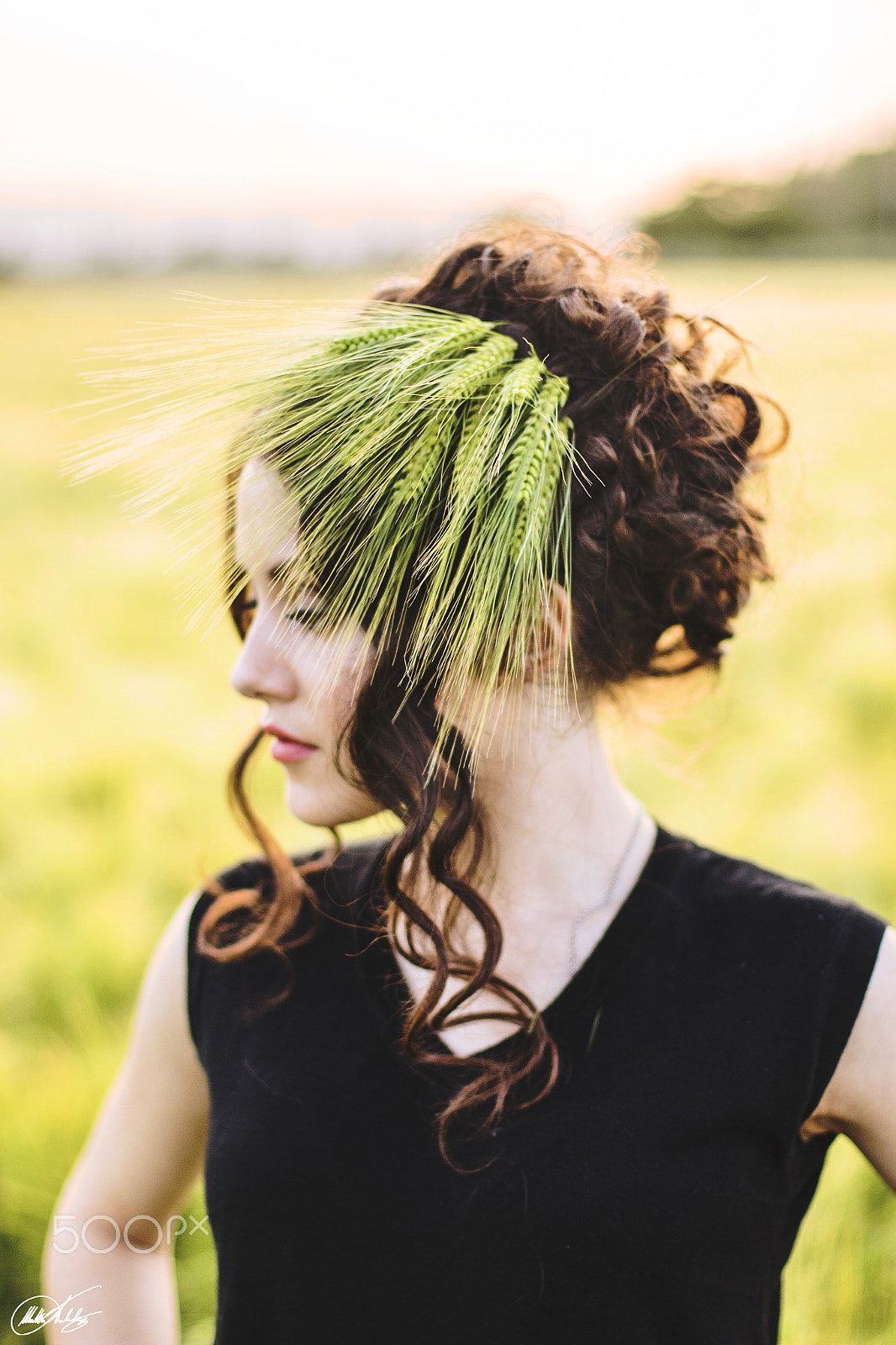 Canon EF 50mm F1.4 USM sample photo. Hair & wheat photography