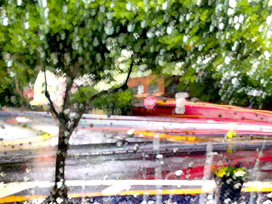 Apple iPhone + iPhone 5c back camera 4.12mm f/2.4 sample photo. Rain on my windshield photography