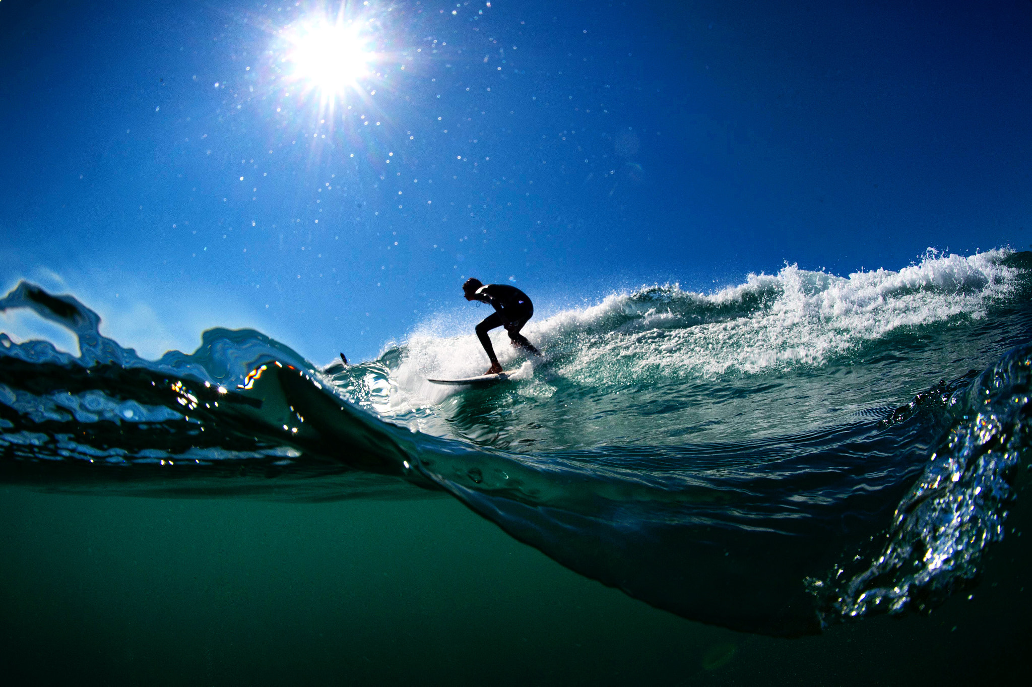 Nikon D4S + Nikon AF Fisheye-Nikkor 16mm F2.8D sample photo. Glassy surf session in mediterranea photography