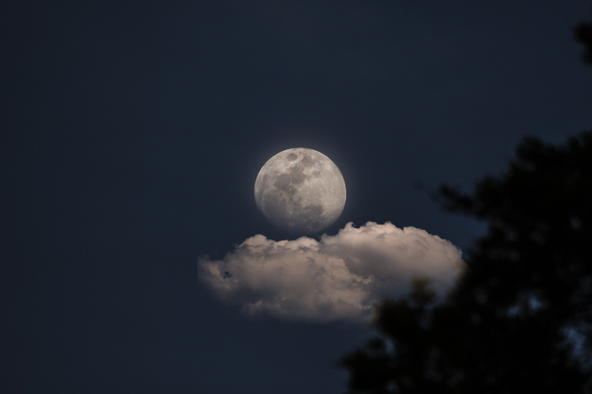 Canon EF 100-400mm F4.5-5.6L IS USM sample photo. Moon above a cloud photography
