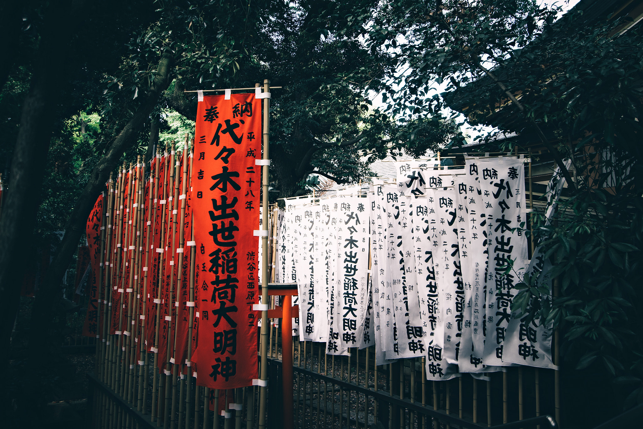 Sony a7R II + Canon EF-S 10-22mm F3.5-4.5 USM sample photo. Tokyo temple prayer flags by dominik photography