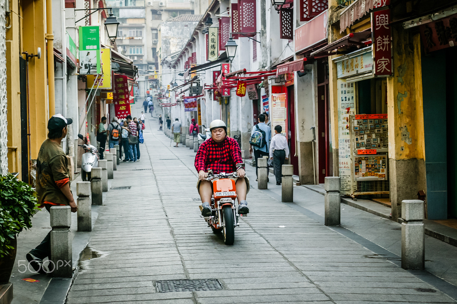 Canon EOS-1Ds sample photo. Scooter man photography