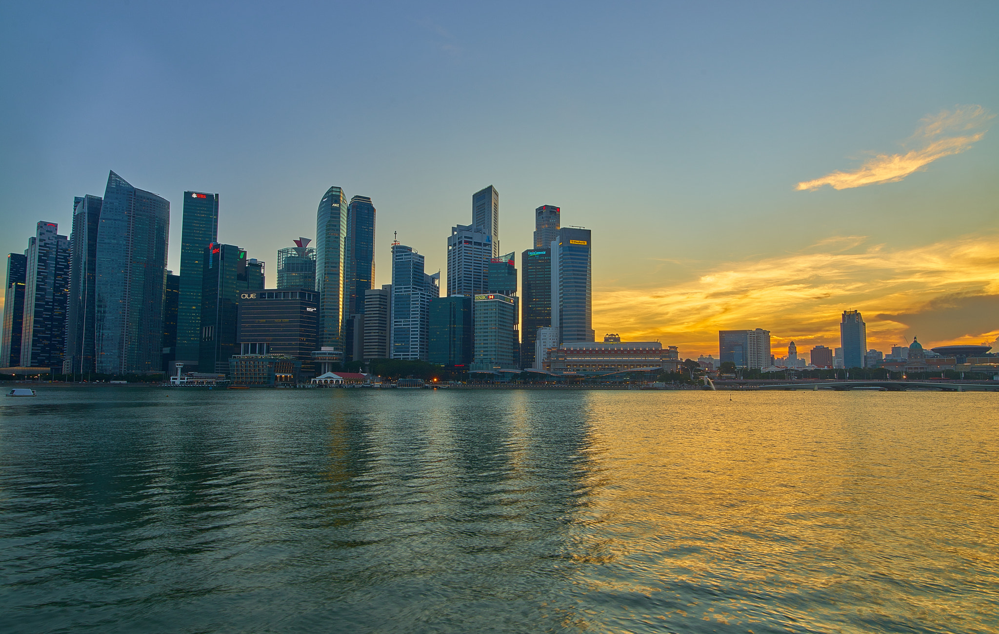 Sony a7R + 16-28mm F2.8 sample photo. Marina bay sunset photography