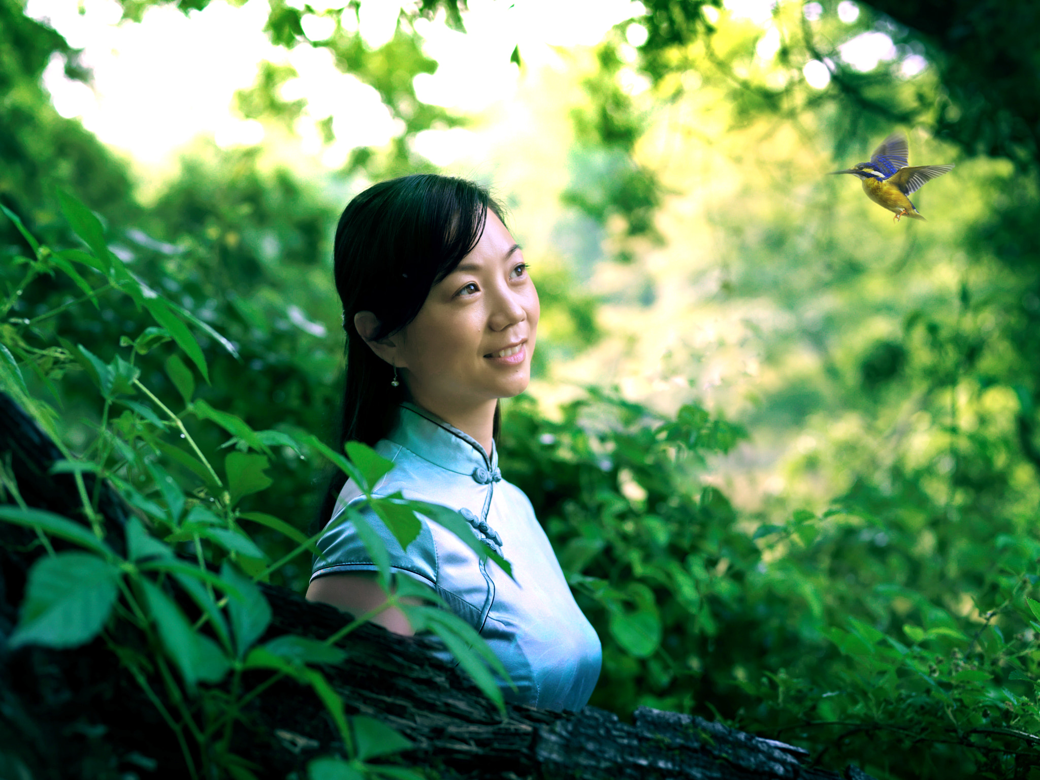 HC 80 sample photo. Chinese girl in the forest photography