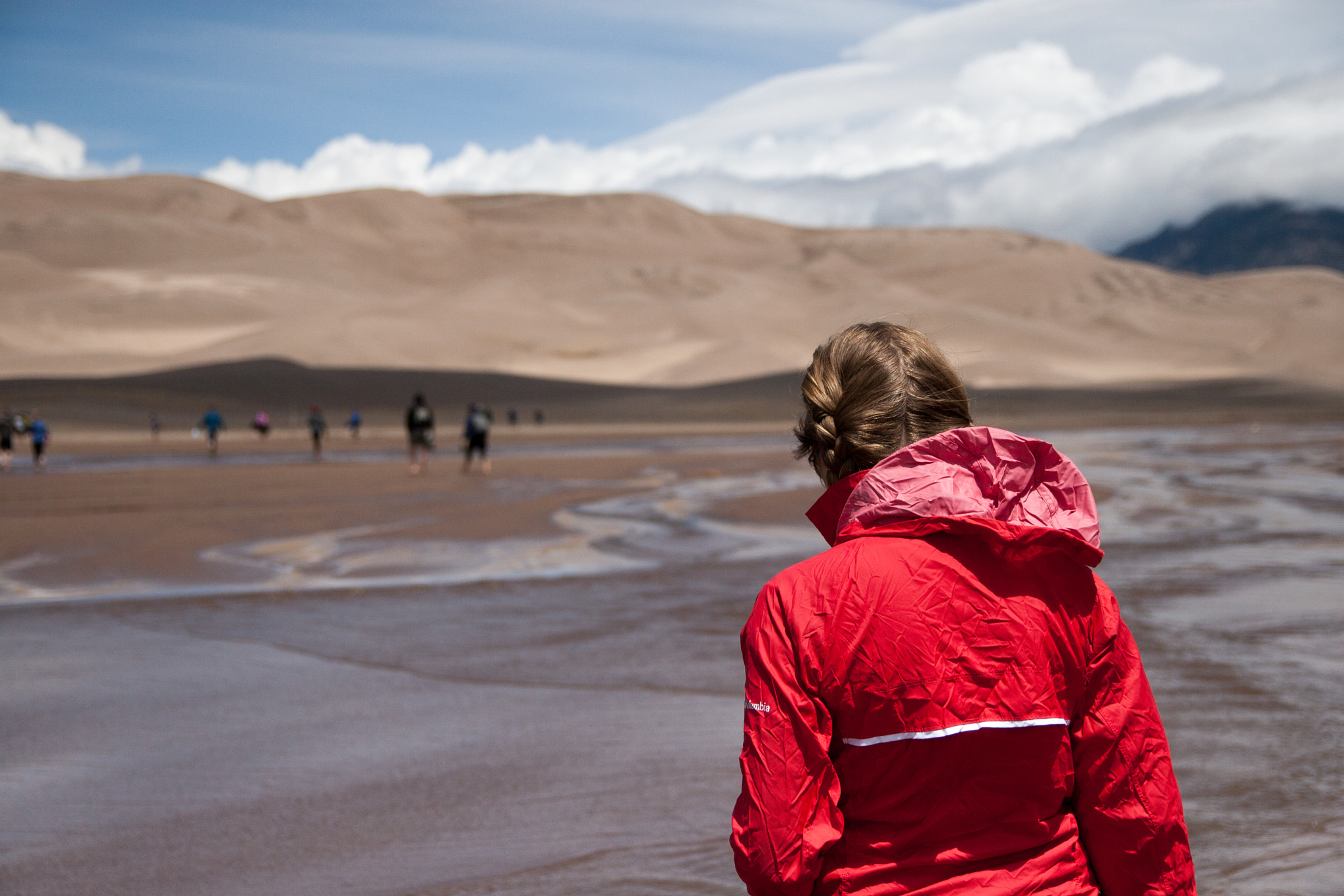 Canon EOS 30D sample photo. Lady in red - great dunes national park, colorado photography