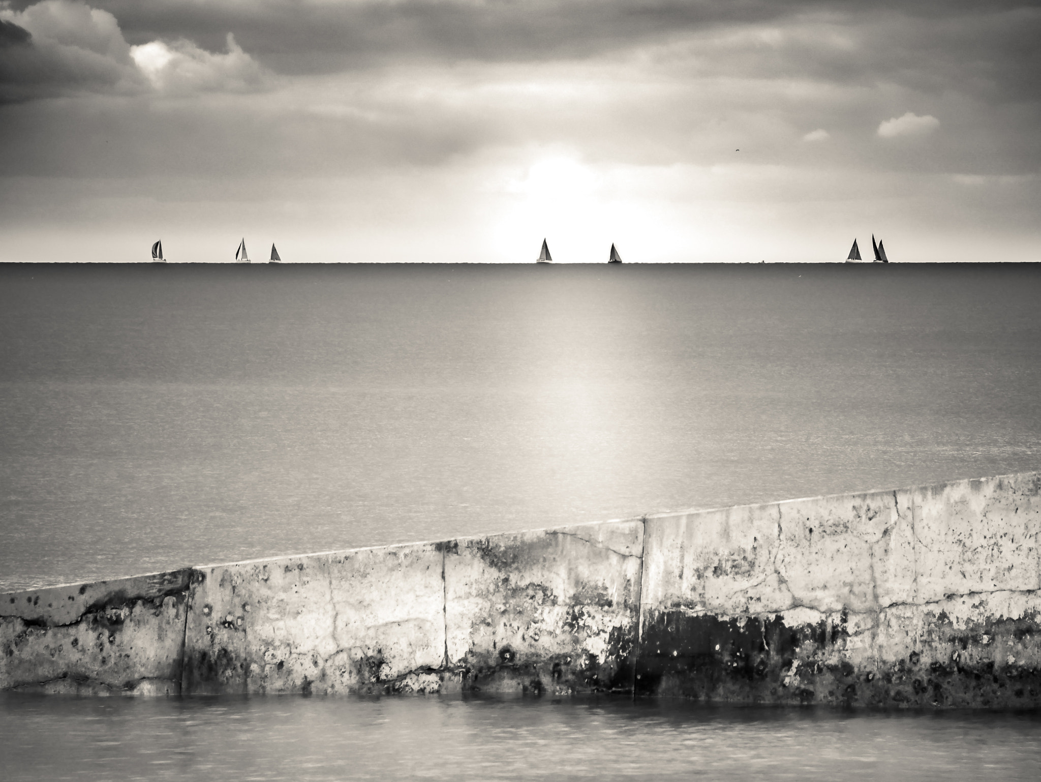 LUMIX G VARIO 45-150/F4.0-5.6 sample photo. Boats at sea photography