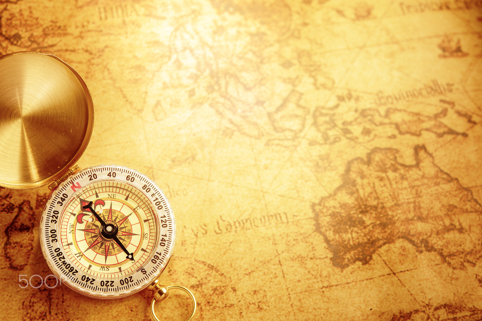 Nikon AF-S Micro-Nikkor 60mm F2.8G ED sample photo. Old vintage compass on vintage map photography