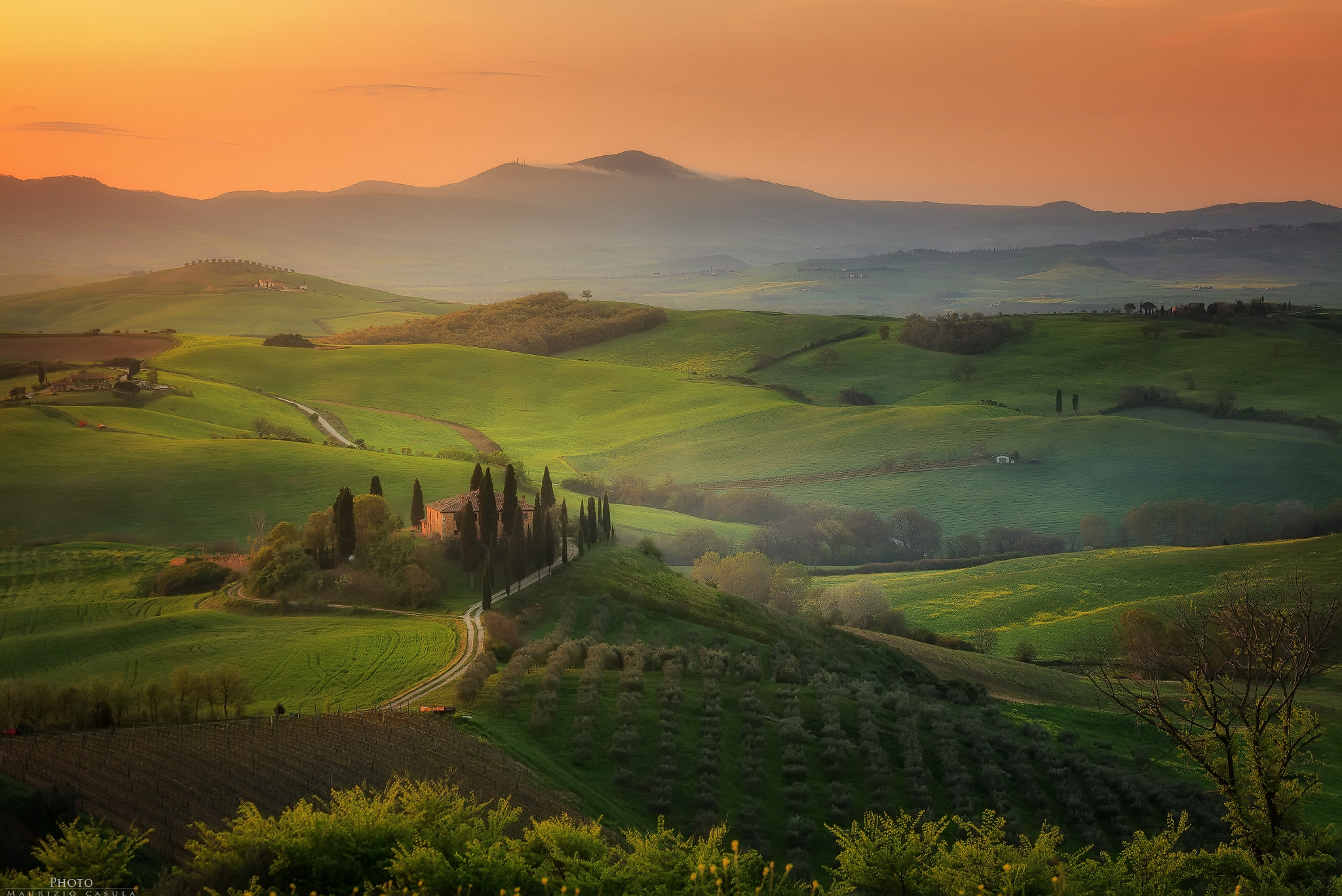 Sigma 105mm F2.8 EX DG OS HSM sample photo. Sunrise san quirico -- val d'orcia -- tuscany photography