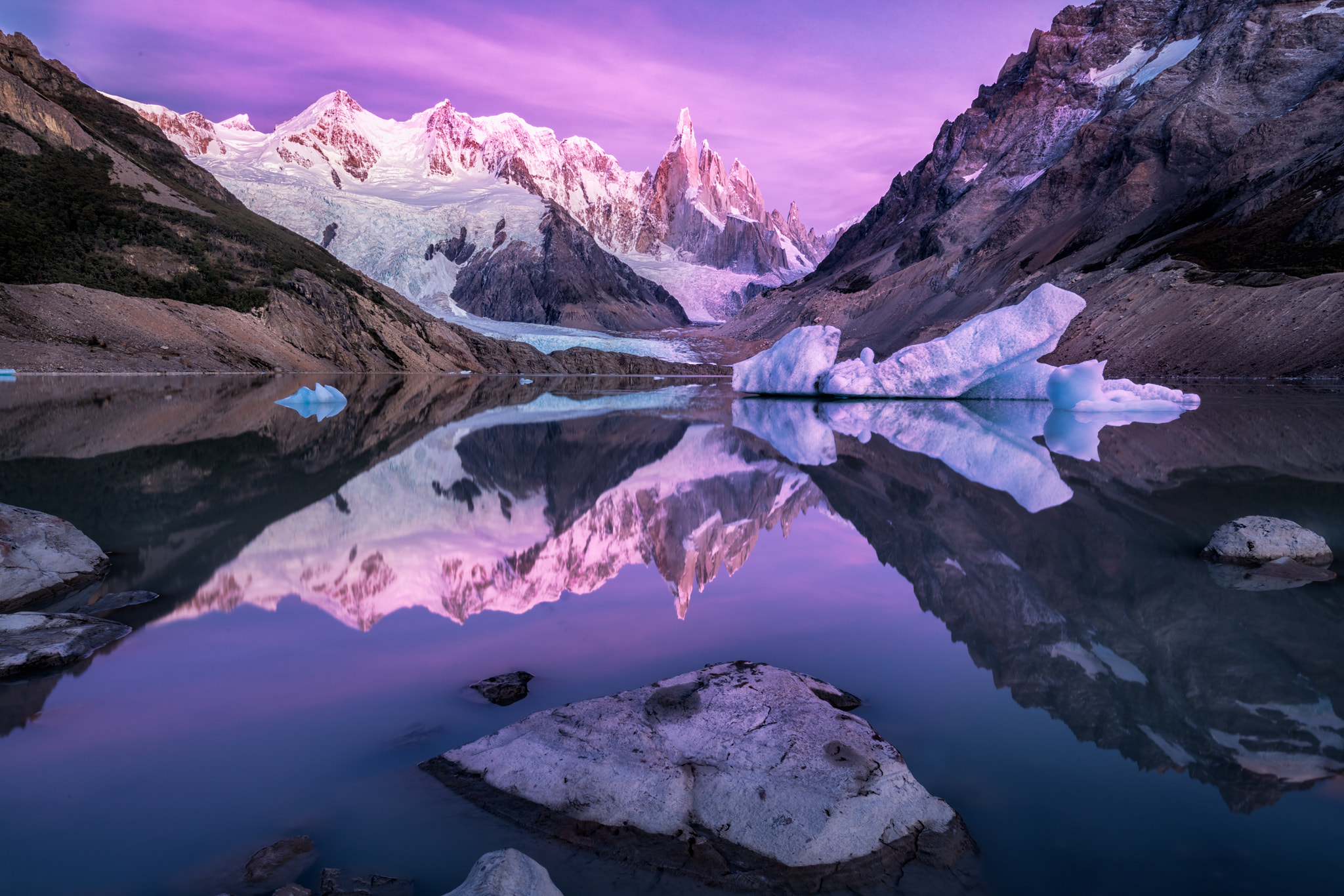 Sony a7R II + Canon EF 11-24mm F4L USM sample photo. Patagonian magic at dawn photography