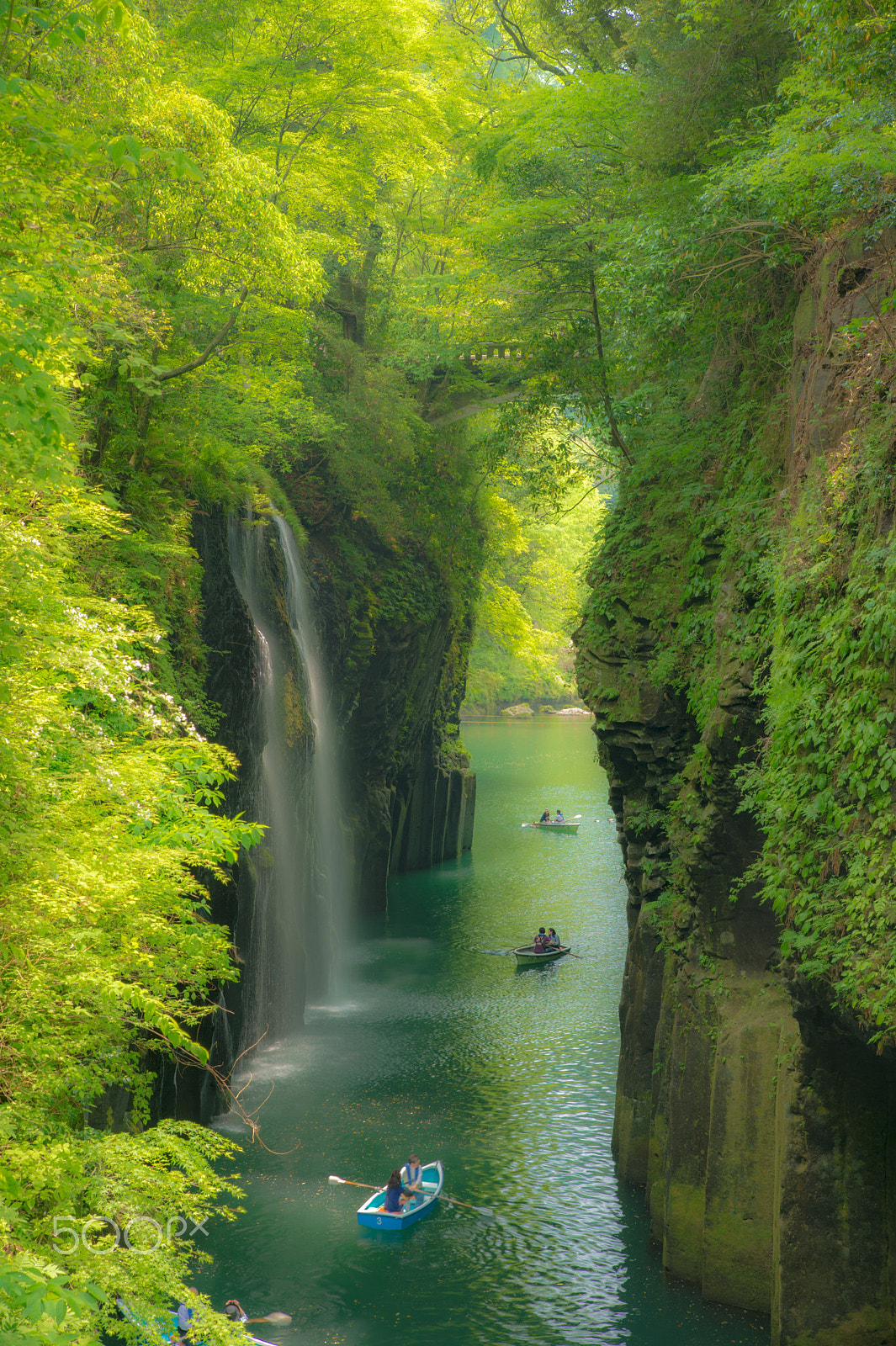 Nikon Df sample photo. Fresh green waterfall photography