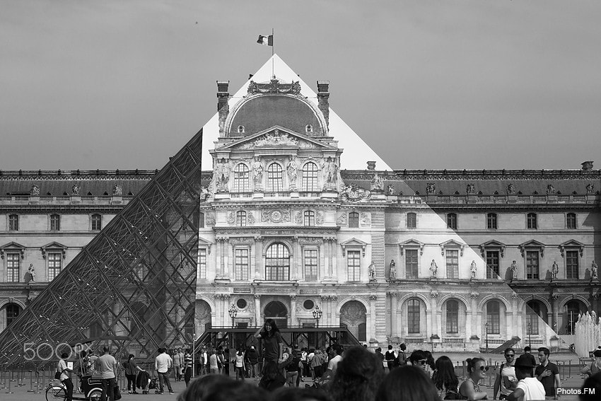 Canon EOS 50D + Canon EF 50mm F1.4 USM sample photo. Jr : the louvre's pyramid disappear photography