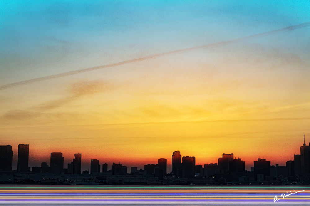 Canon EOS M3 sample photo. Light trace on the tokyo-bay photography