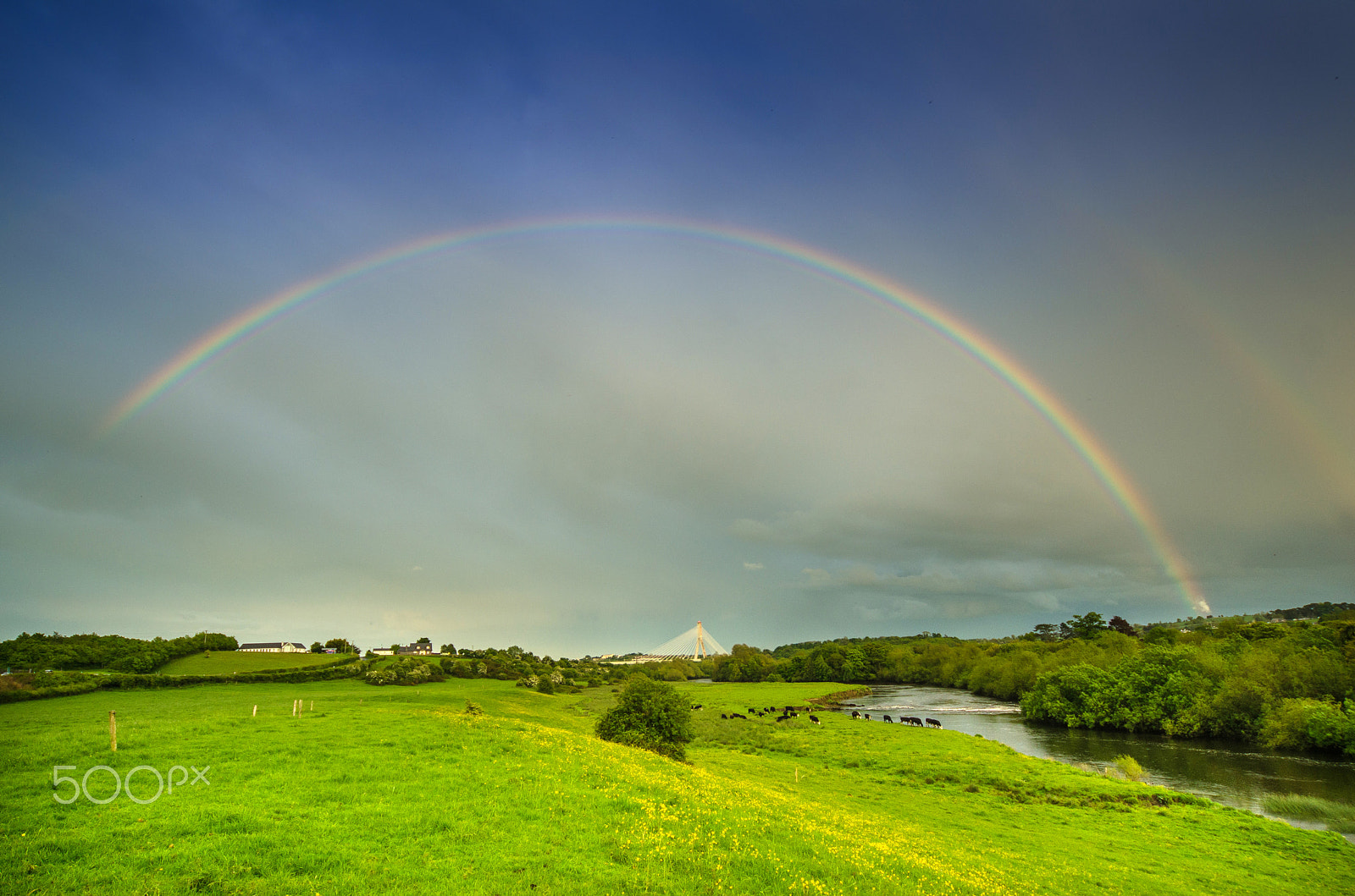 Nikon D7000 + Sigma 12-24mm F4.5-5.6 EX DG Aspherical HSM sample photo. Rainbow over the boyne valley photography