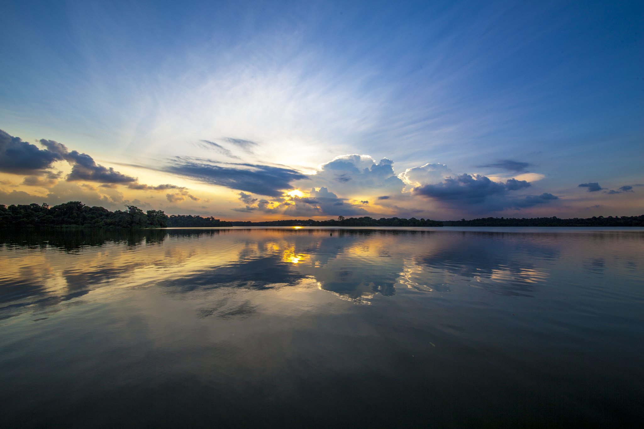 Canon EOS 5D Mark II + Sigma 12-24mm F4.5-5.6 II DG HSM sample photo. Evening @ upper seletar reservoir photography