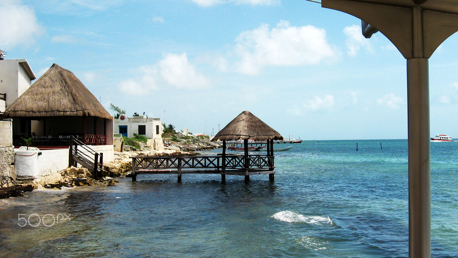Canon POWERSHOT A540 sample photo. Pier at isla mujeres photography