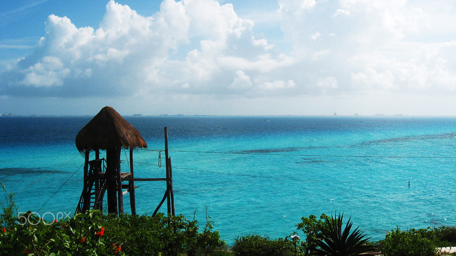 Canon POWERSHOT A540 sample photo. Zip lining at isla mujeres photography