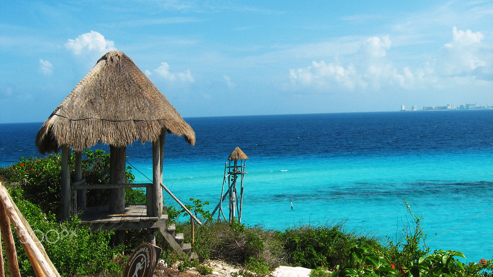 Canon POWERSHOT A540 sample photo. Zip lining at isla mujeres photography