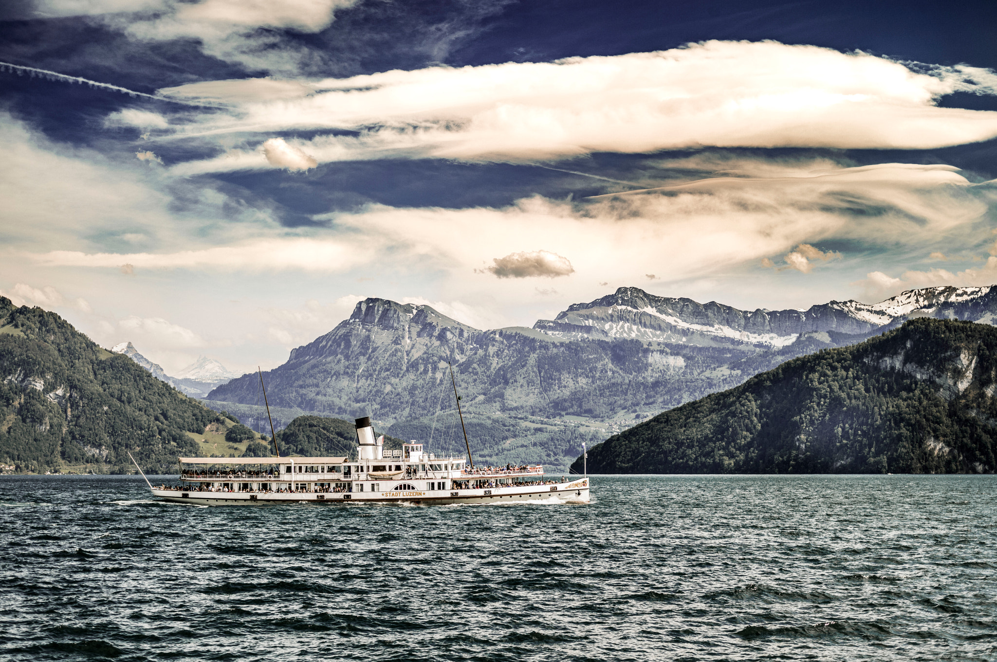 Leica S (TYP 006) + Summarit-S 70 sample photo. The steemboat "stadt luzern" at the lake lucerne photography