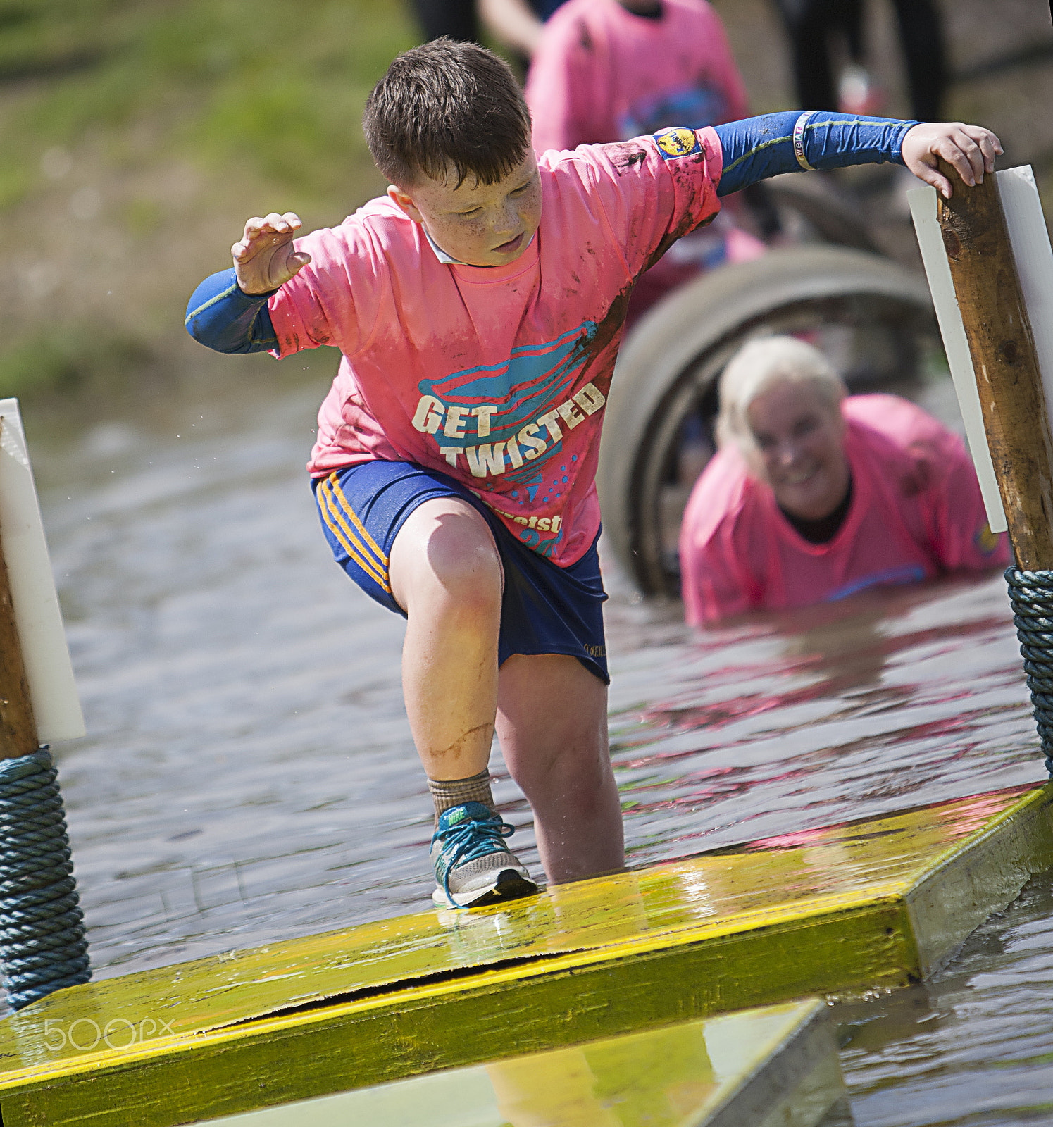 Canon EOS-1D Mark III sample photo. Mum and son charity assault course. photography