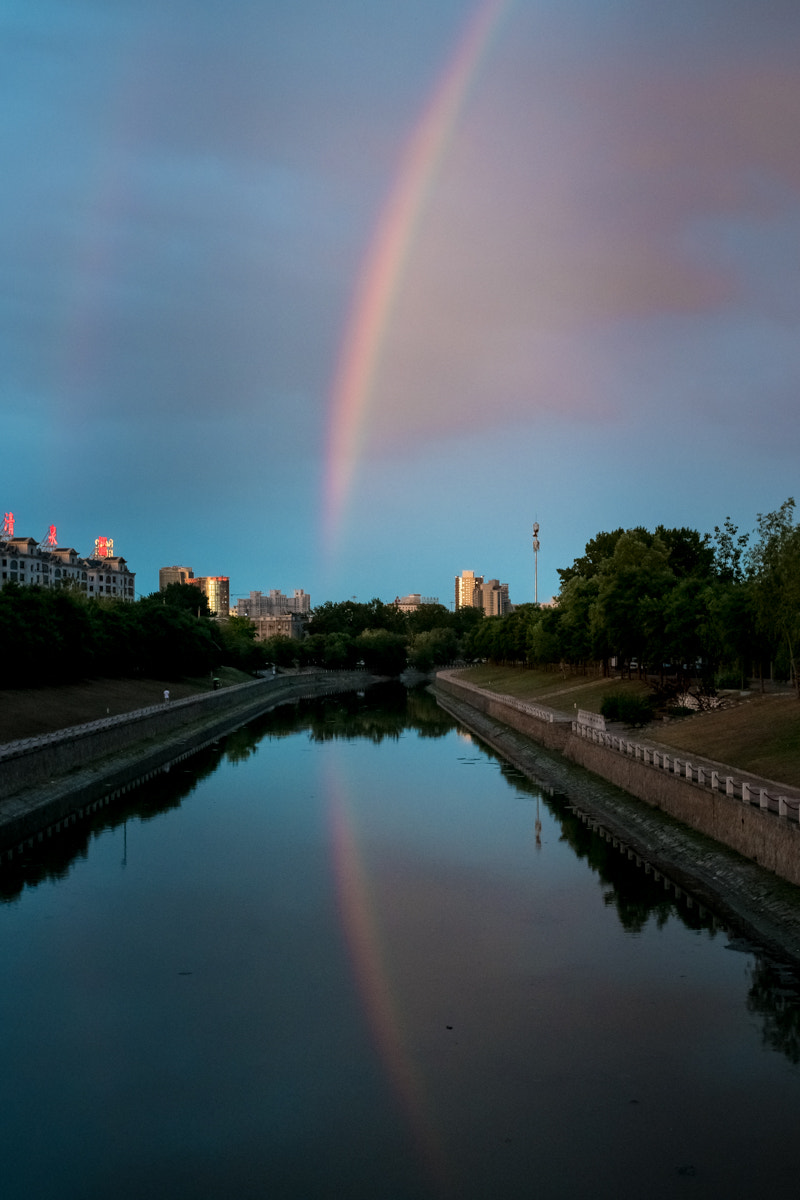 Sony a7R II + Canon EF 17-40mm F4L USM sample photo. Rainbow on the river photography