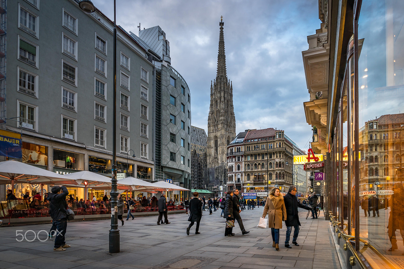 Sony a7 II sample photo. Vienna, austria- march 6, 2016: urban life in the evening at ste photography