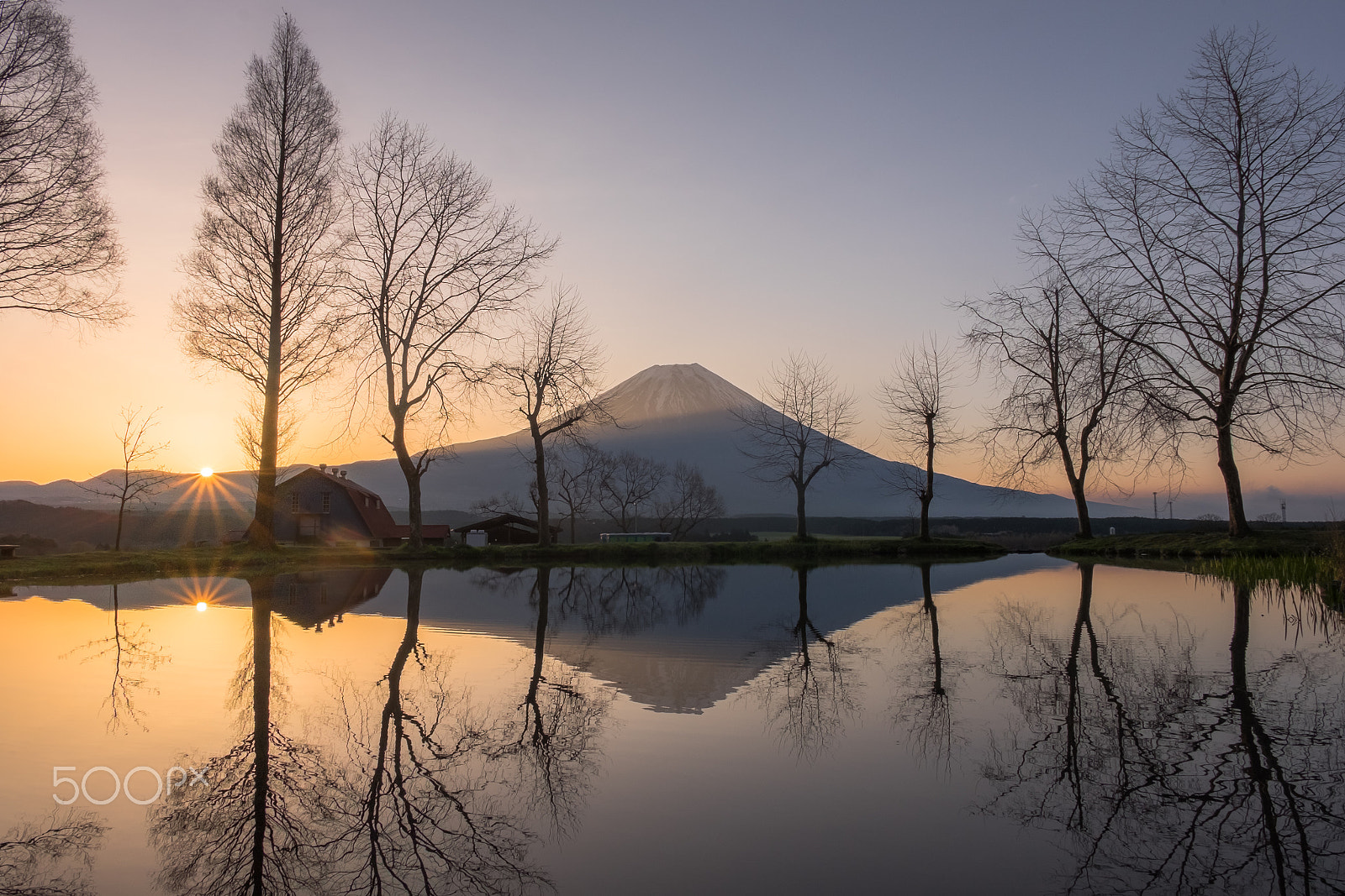 Fujifilm XC 16-50mm F3.5-5.6 OIS II sample photo. Reflection sunrise of mount fuji in japan photography