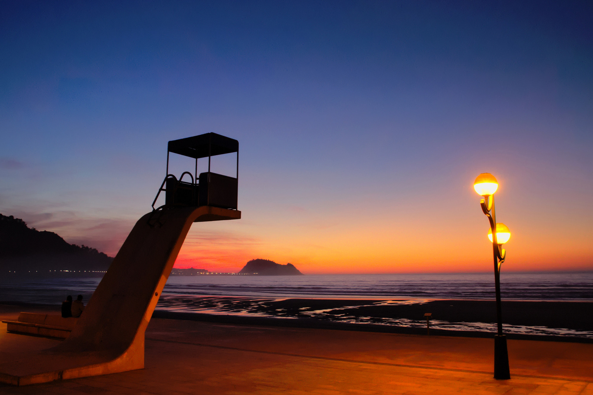 Pentax K-x sample photo. The blue hour zarautz photography