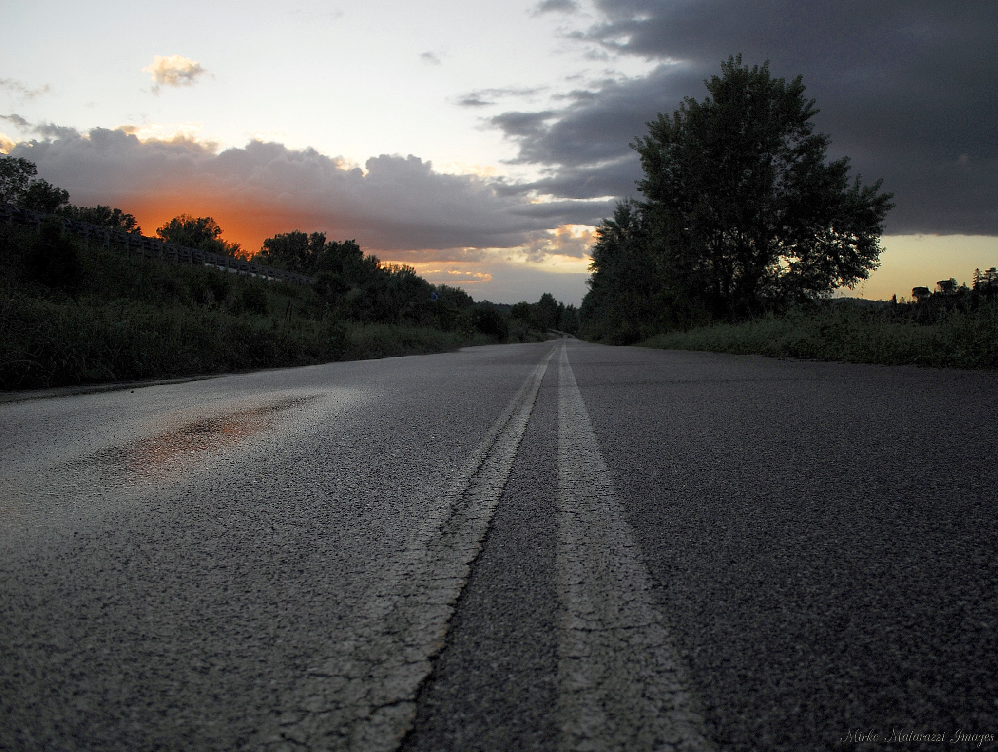 Nikon D200 sample photo. Sunset road  photography