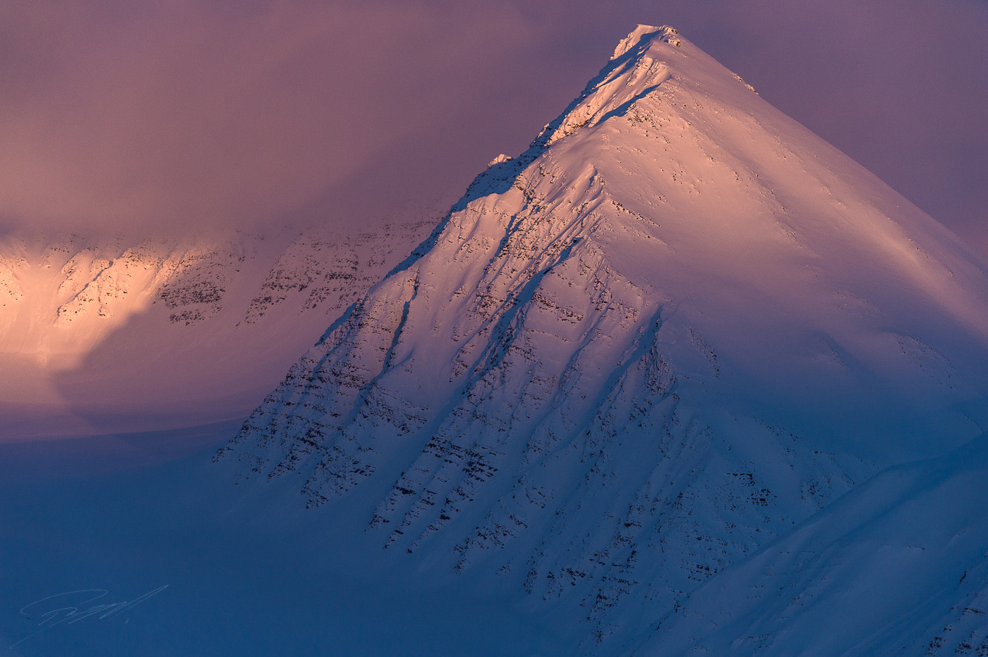 Nikon AF-S Nikkor 400mm F2.8E FL ED VR sample photo. Svalbard winter light photography