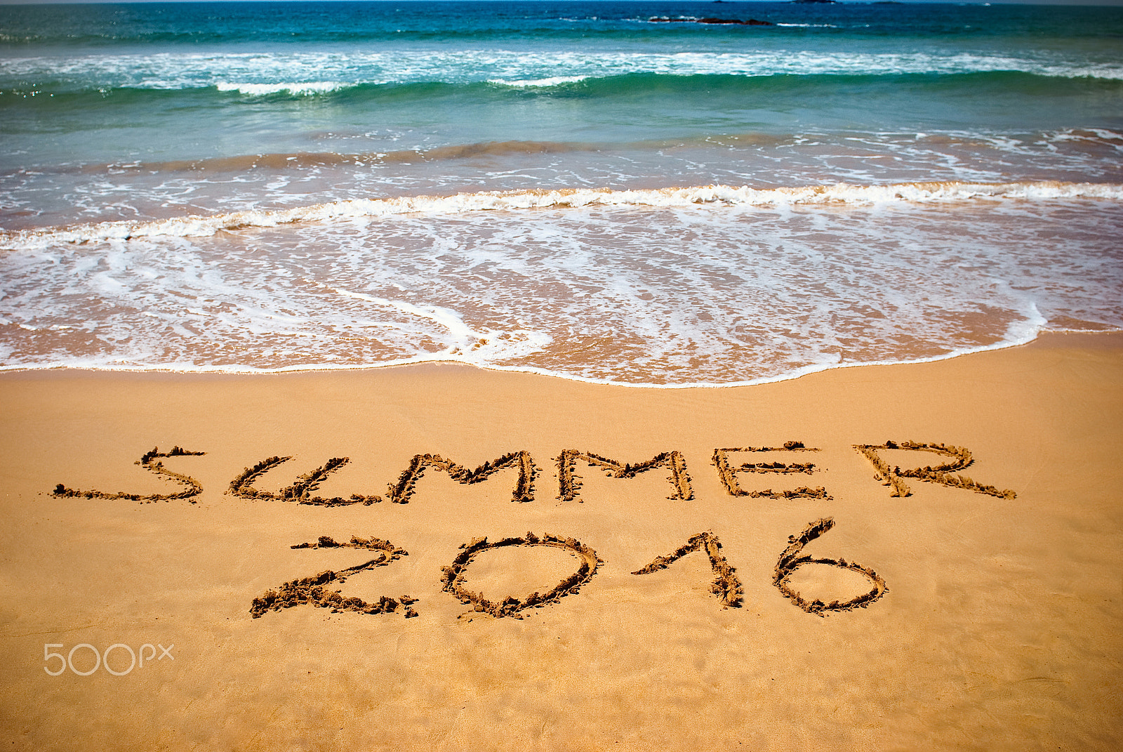 Nikon D80 sample photo. Inscription on wet sand summer 2016 photography