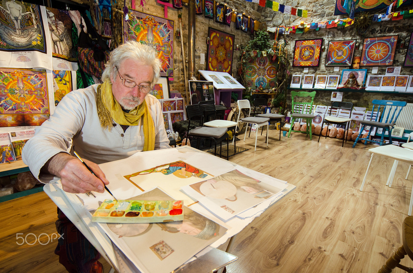 Nikon D7000 + Sigma 12-24mm F4.5-5.6 EX DG Aspherical HSM sample photo. Artist at work ... courtney davis painting in his hill of tara studio photography