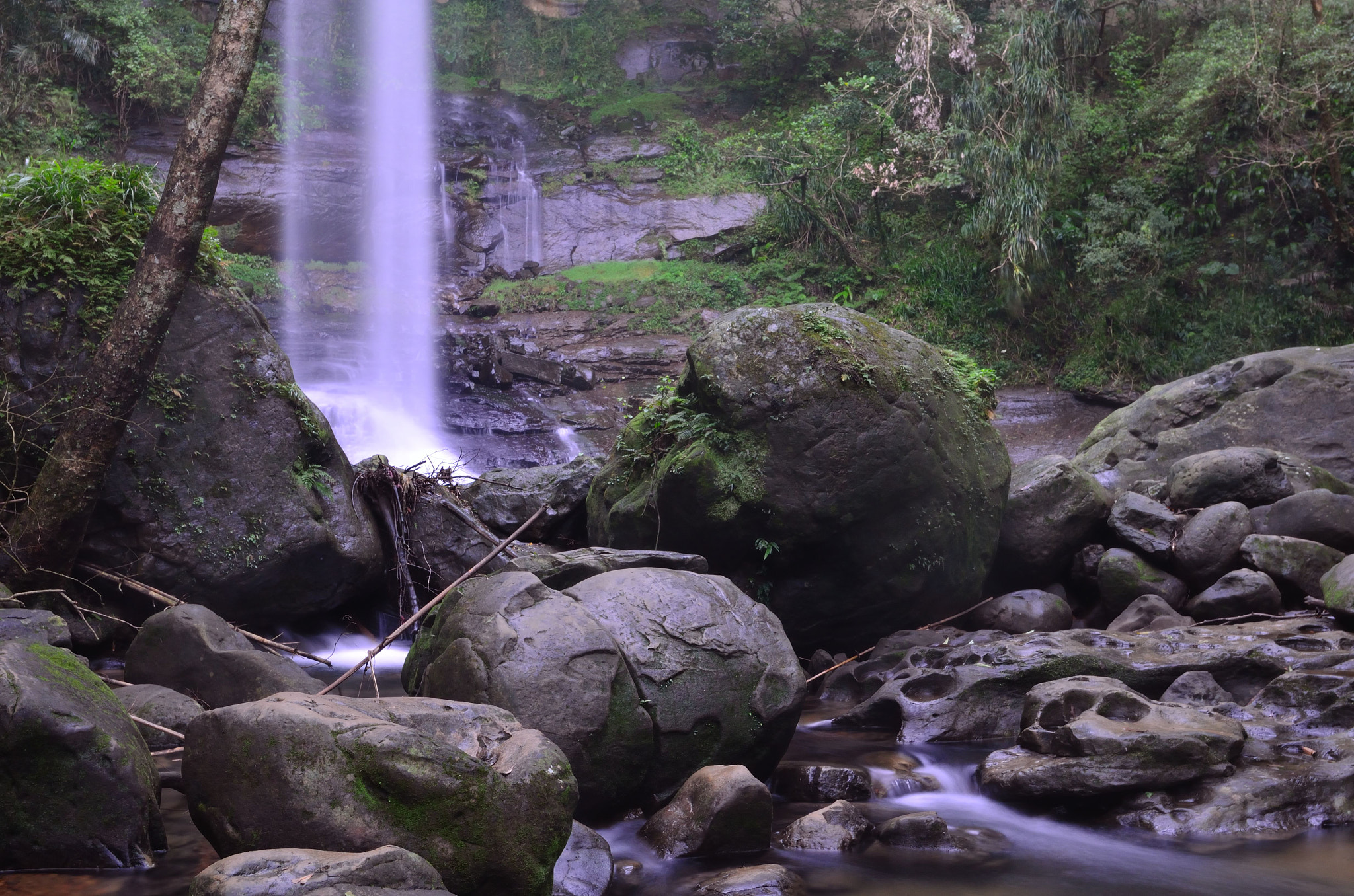 Nikon D5100 + Nikon AF-S Nikkor 24mm F1.8G ED sample photo. Waterfall at mountain photography