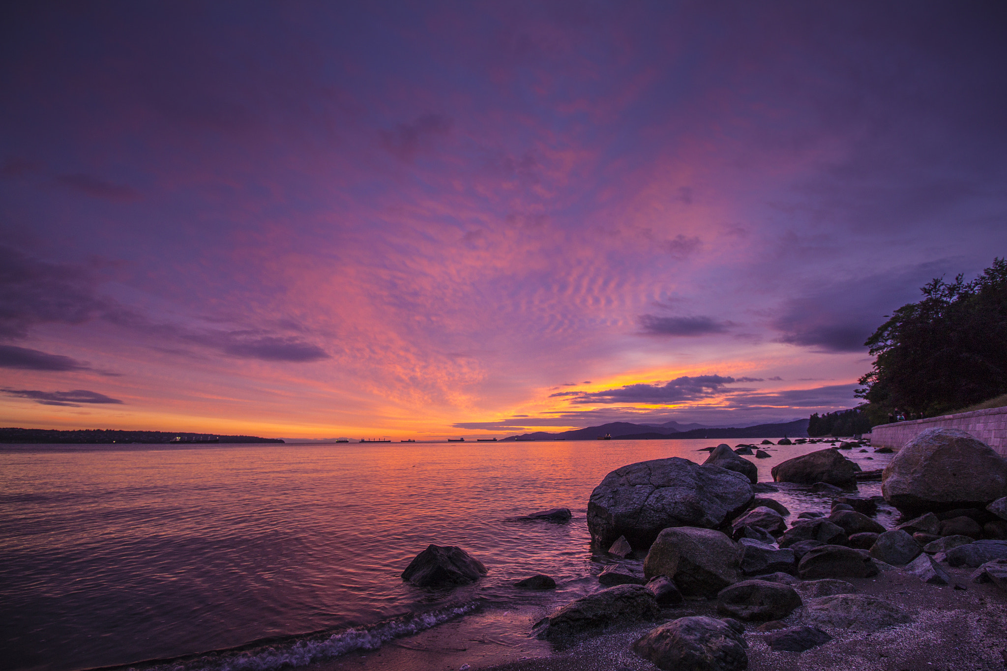 Canon EF-S 10-18mm F4.5–5.6 IS STM sample photo. Burning sky on english bay sunset photography