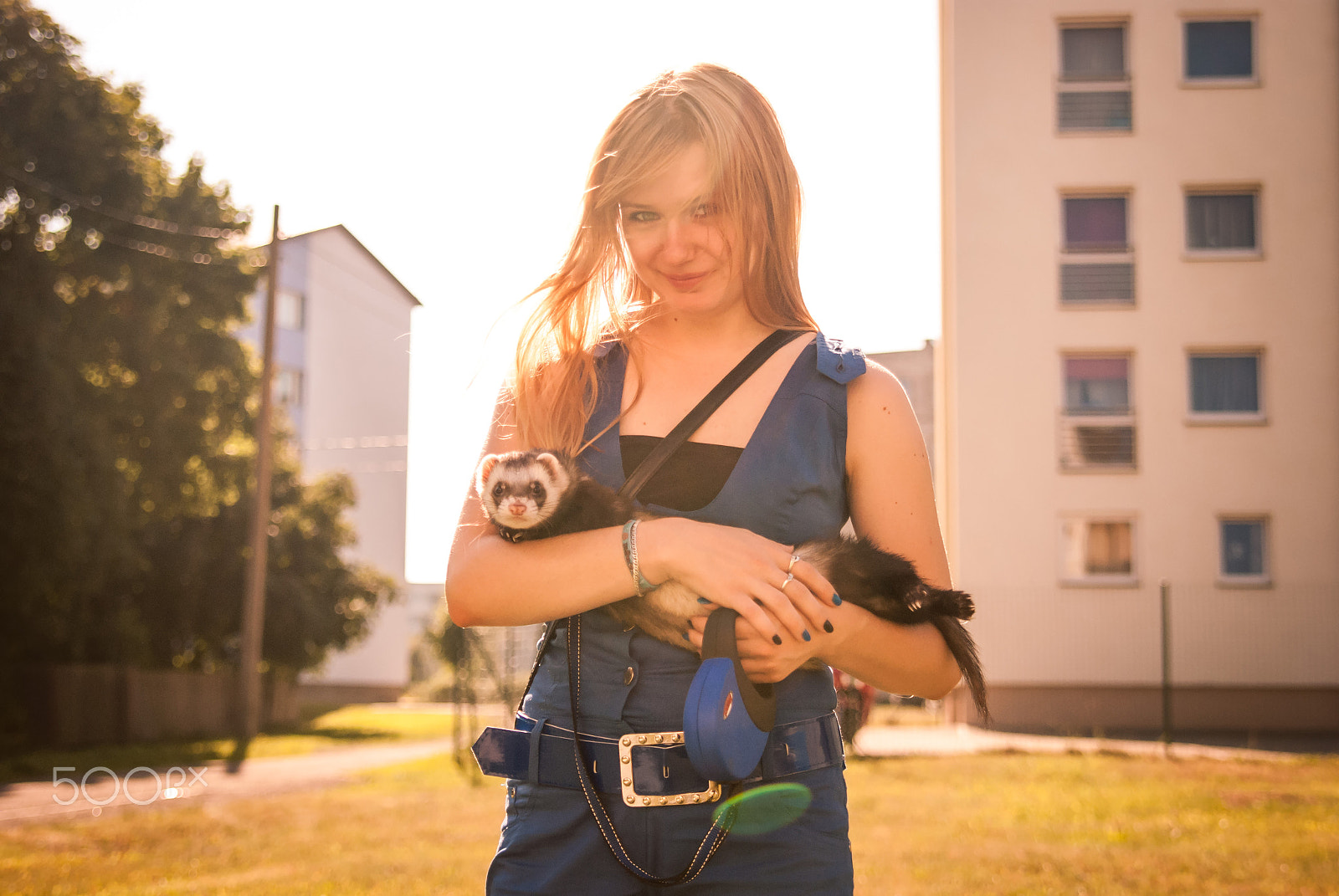 Nikon D80 + Sigma 28-70mm F2.8 EX DG sample photo. Ferret with girl photography